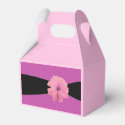 Black Ribbon Pink Flower Wedding Favor Box