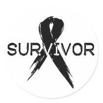 Black Ribbon -Survivor stickers by HarvickDesigns Black Ribbon -Survivor stickers