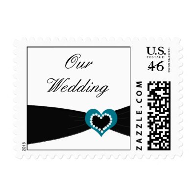Black Ribbon Wedding Postage Stamps