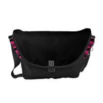 Black Rickshaw Bag with Pink Zebra Stripe Sides Messenger Bags