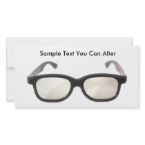 Black rimmed glasses isolated, Sample Text You ... Customized Photo Card