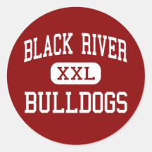 Black River - Bulldogs - Middle - Chester Round Stickers