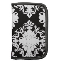 Black Romantic Vintage Damask Pattern planners