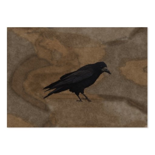 Black Rook British Corvid and Rustic Background Business Cards (back side)