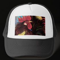 Black Rooster Butterflies Painting Art - Multi hats