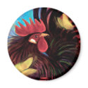 Black Rooster Butterflies Painting Art - Multi magnets by JUDERM Black Rooster Butterflies Painting Art - Multi magnets