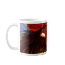 Black Rooster Butterflies Painting Art - Multi Coffee Mugs