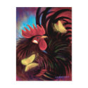 Black Rooster Butterflies Painting Art - Multi postcards by JUDERM Black Rooster Butterflies Painting Art - Multi postcards