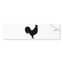 black rooster icon bumper stickers