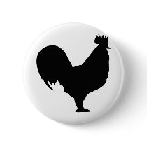 black rooster icon button