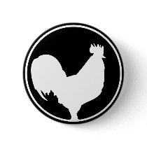 black rooster icon buttons