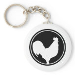 black rooster icon keychains