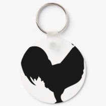 black rooster icon keychains