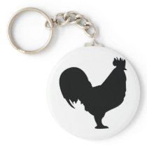 black rooster icon keychains