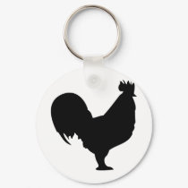 black rooster icon keychains