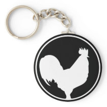 black rooster icon key chain