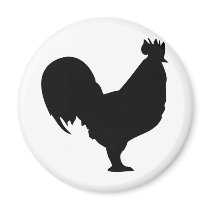 black rooster icon magnets