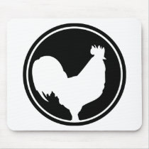 black rooster icon mousepads