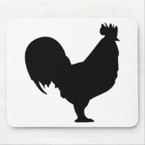 black rooster icon mousepads