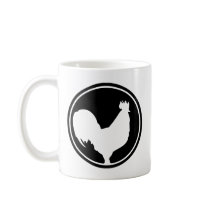 black rooster icon mugs
