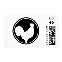 black rooster icon stamp