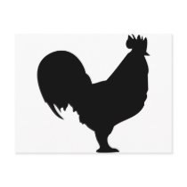 black rooster icon postcards