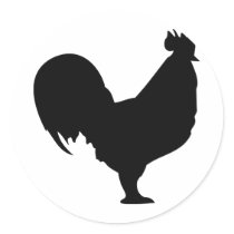 black rooster icon stickers
