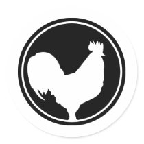 black rooster icon stickers