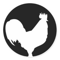 black rooster icon stickers