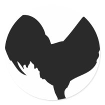 black rooster icon stickers