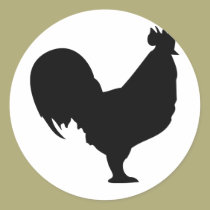 black rooster icon stickers