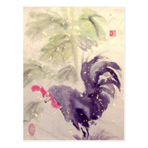 Black Rooster in the Sun postcards