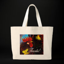 Black Rooster Playing With Butterflies Painting bags by JUDERM Black Rooster Playing With Butterflies Painting bags