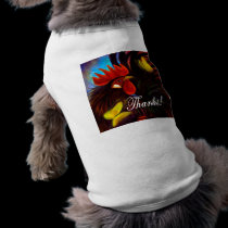 Black Rooster Playing With Butterflies Painting pet clothing