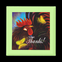 Black Rooster Playing With Butterflies Painting magnets by JUDERM Black Rooster Playing With Butterflies Painting magnets
