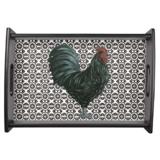 Black rooster tray food tray