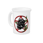 Black Rose and Pentagram Pitcher