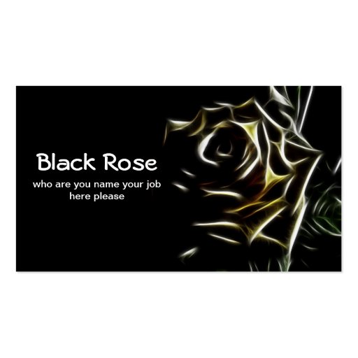 black rose business card (front side)