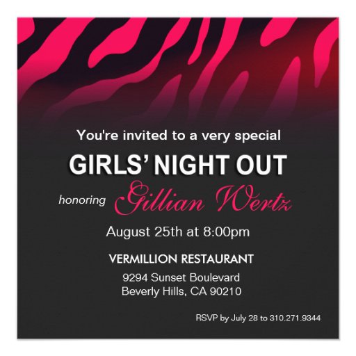 Black Rose Corset Girls Night Out | coral Personalized Invitations