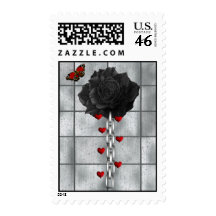 Black Rose Of Love Postage Stamp