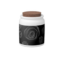 Black Rose Pattern Design. Candy Jars