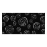 Black Rose Pattern Design. Photo Card