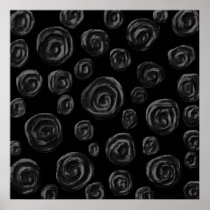 Black Rose Pattern Design. Poster