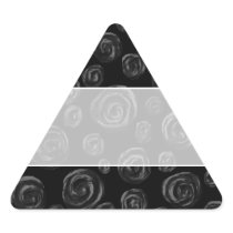 Black Rose Pattern Design. Triangle Sticker