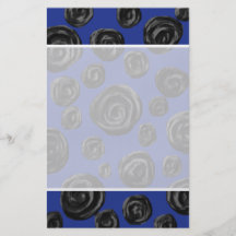 Black Rose Pattern, on Deep Blue. Flyers