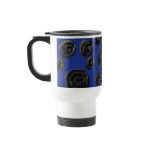 Black Rose Pattern, on Deep Blue. mugs