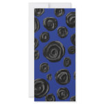 Black Rose Pattern, on Deep Blue. Full Color Rack Card