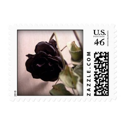 Black Rose Postage Stamps by oph3lia