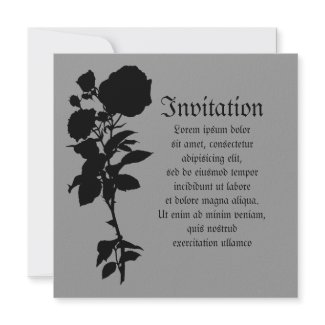 Black Rose Silhouette invitation
