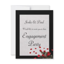 Black Roses - Wedding - Engagement Invitation by ZazzleBusinessCards Black Roses - Wedding - Engagement Invitation